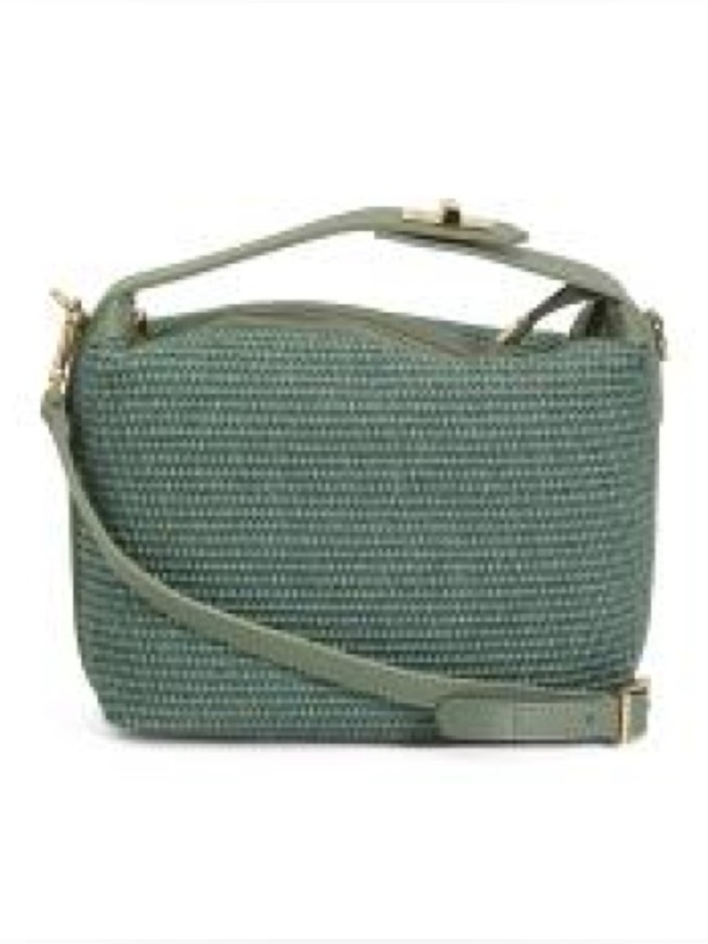 Anna Paola woven and leather bucket crossbody, NWT
